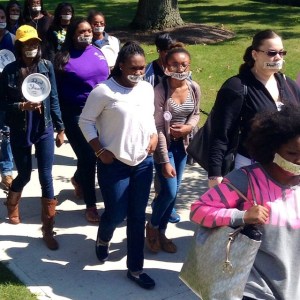 Silent Protest, Fall '14 "hands up, don't shoot" in honor of Mike Brown!
